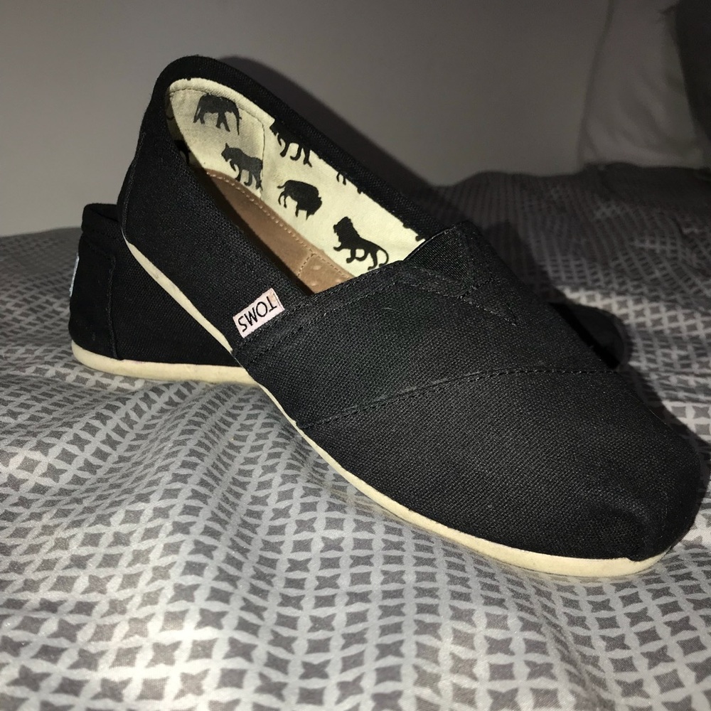 Toms Black Slip-Ons